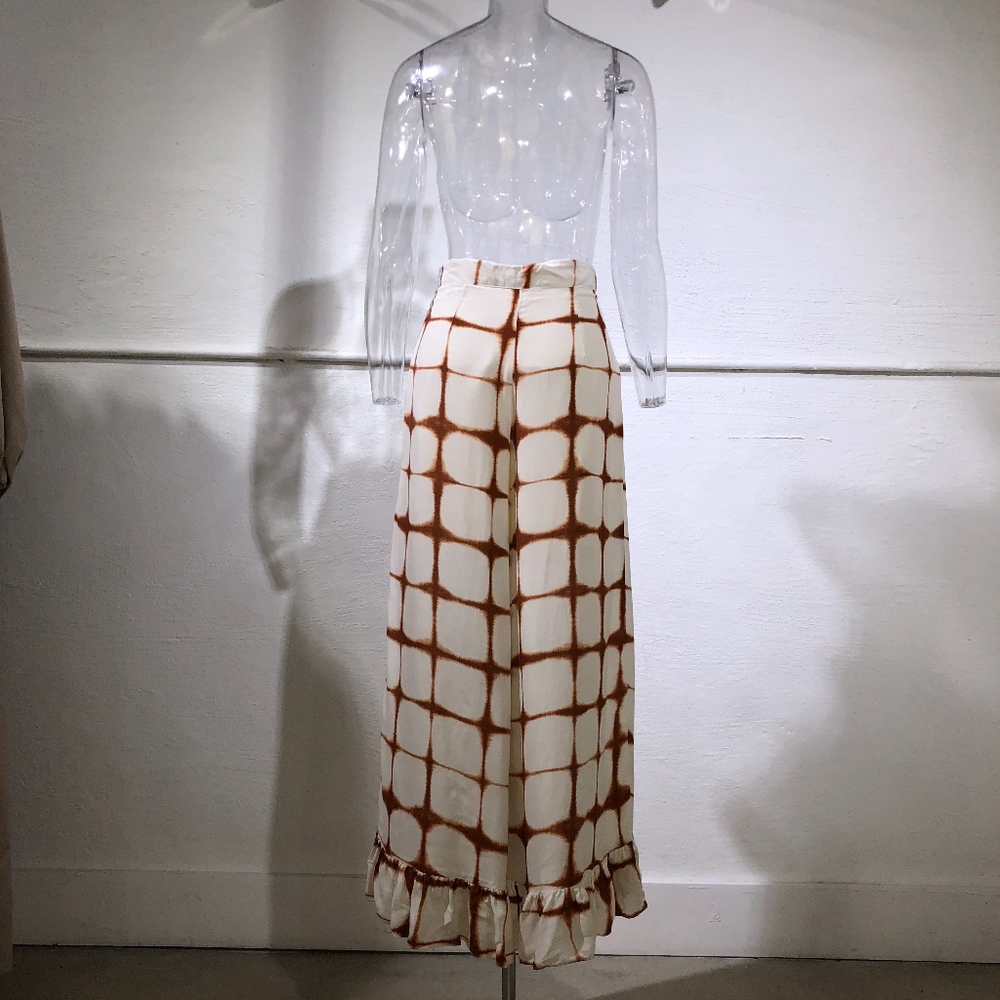 Style Mafia Print Pants with Ruffle Hem - Picture 3 of 4